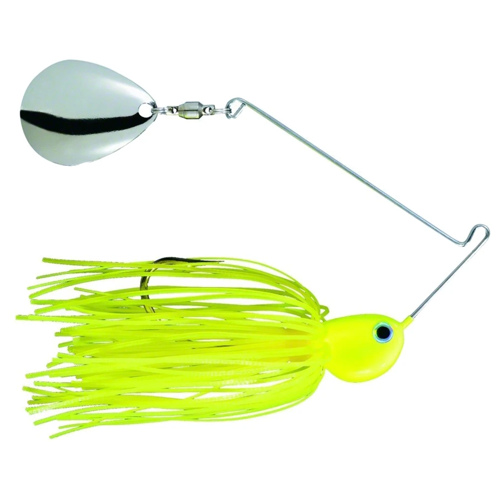 Burner Spinnerbait Fishing Lure, Chartreuse Color, Three Eighths Inch Size