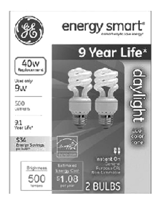 CFL Spiral Bulb, Daylight, 20-Watt, 2-Pk.
