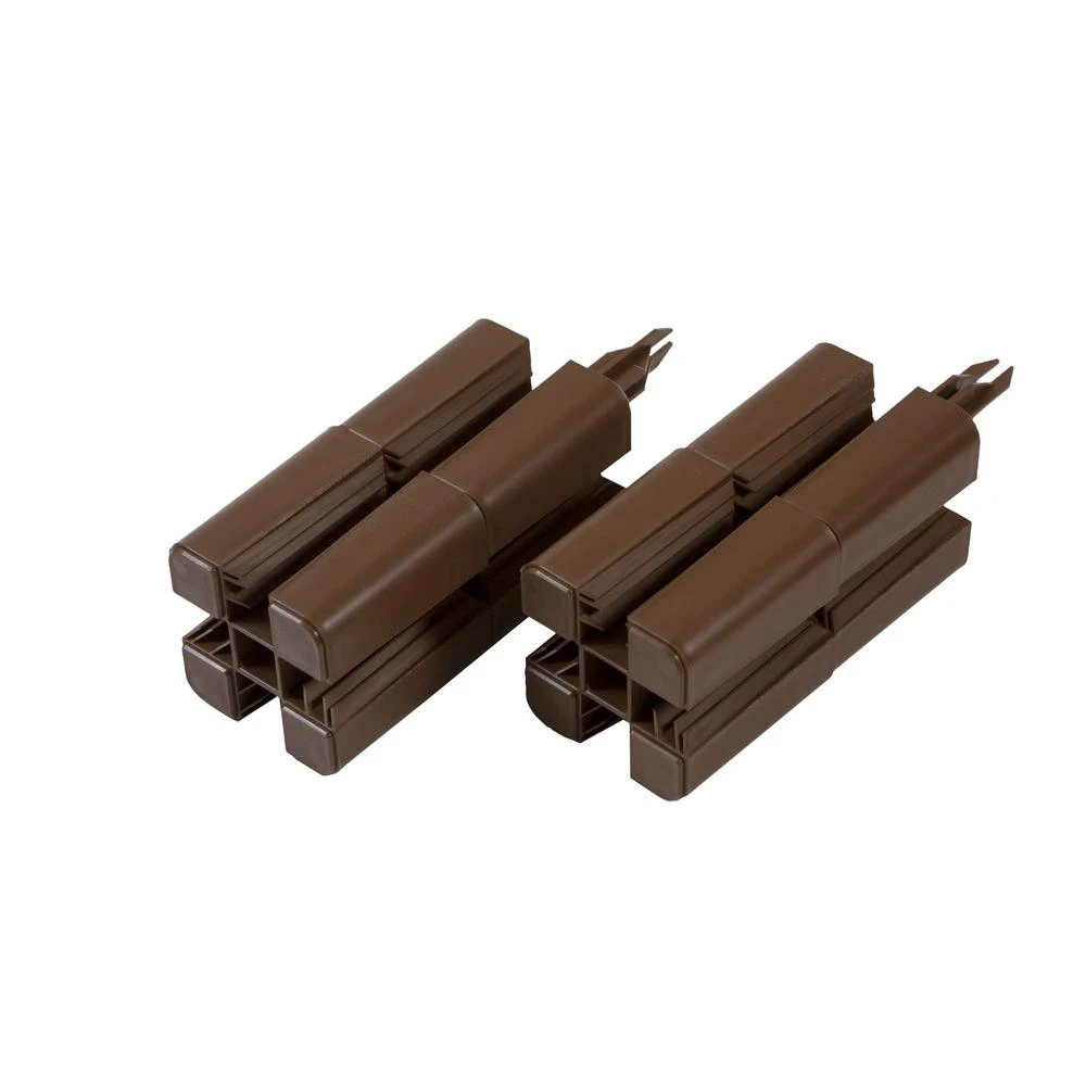 5-1/2 Inch Brown Plastic Raised Garden Bed Starter Kit With Corner Mounts