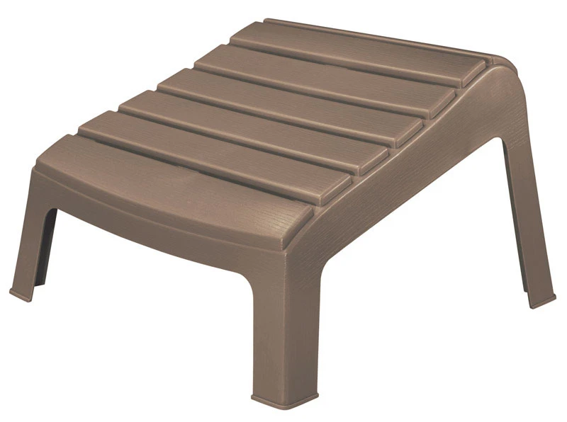 Light Grey Polypropylene Adirondack Ottoman, Model 8380-23-3731, Stackable Design