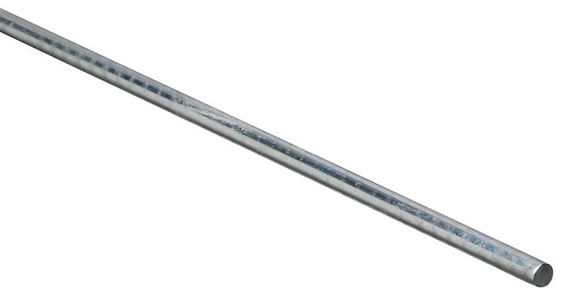 Smooth Axel Rod, Zinc, 1/4 x 36 In.