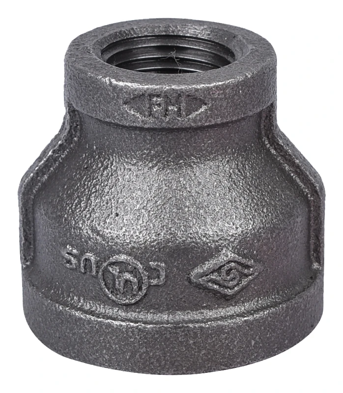 24-1x1/2b Malleable Reducing Coupling, 1 X 1/2 In, Black