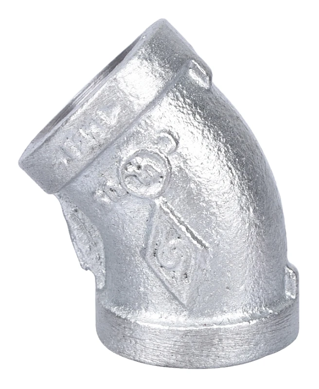 1/2 Inch Galvanized 45 Degree Elbow 4-1/2g Malleable Iron Pipe Fitting