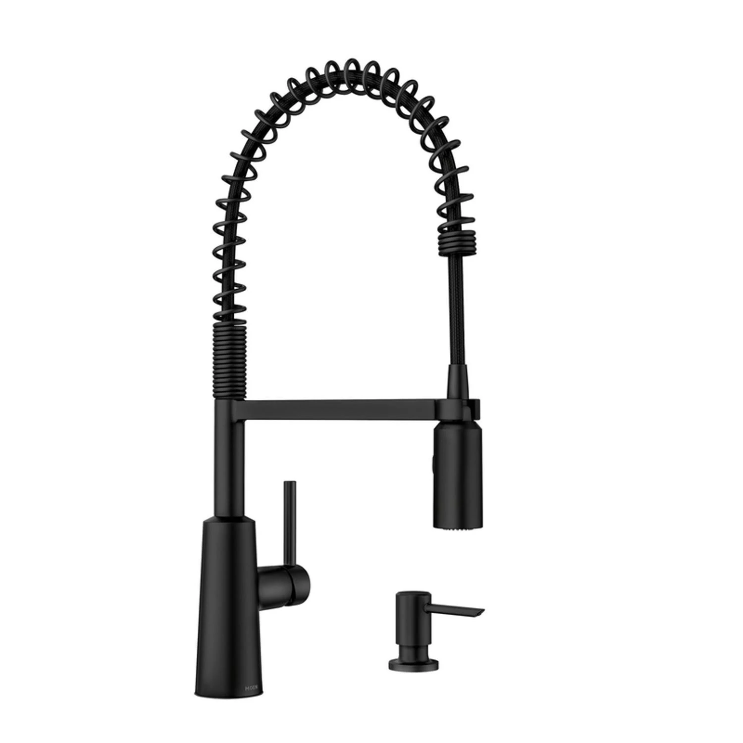 Nori Spring Single Handle Kitchen Faucet with Pulldown Spray and Soap Dispenser in Spot Resistant Stainless Steel Finish