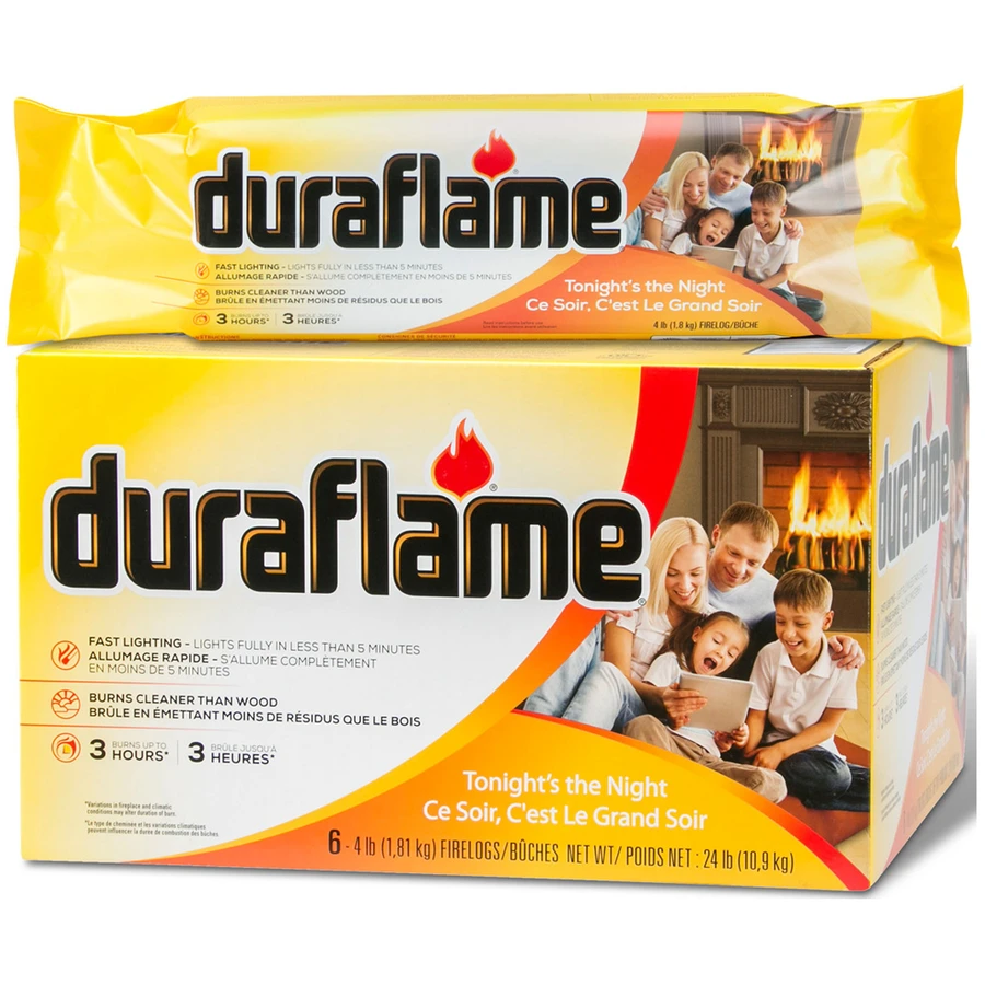 Duraflame 50604 Firelog, 3 hr Burn Time, 4 lb, Pack