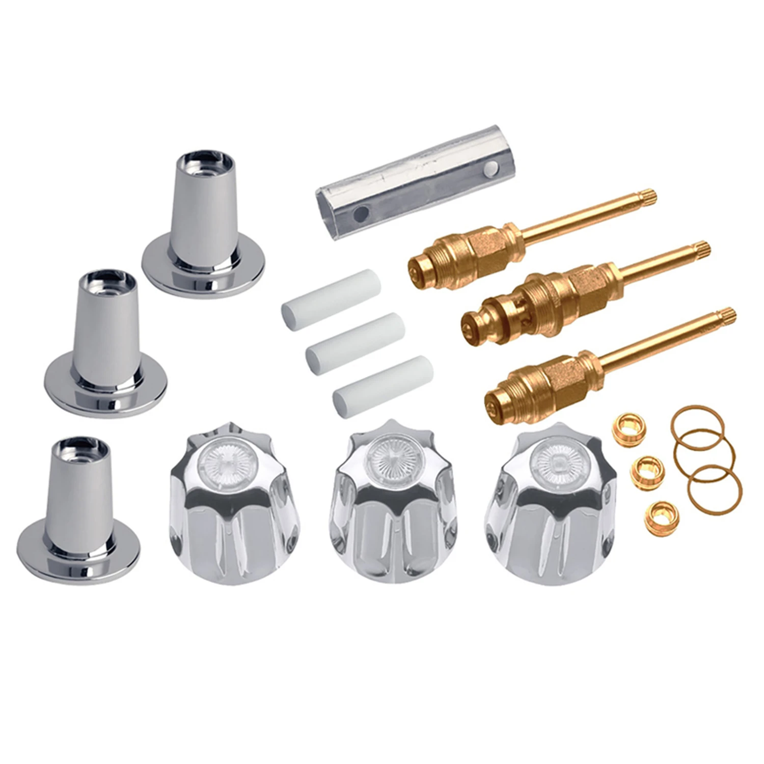 3-handle Chrome Tub And Shower Remodeling Kit For Gerber Faucets