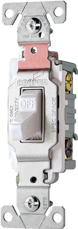 Devices Cs320w 20-amp 3-way Toggle Switch, White Finish