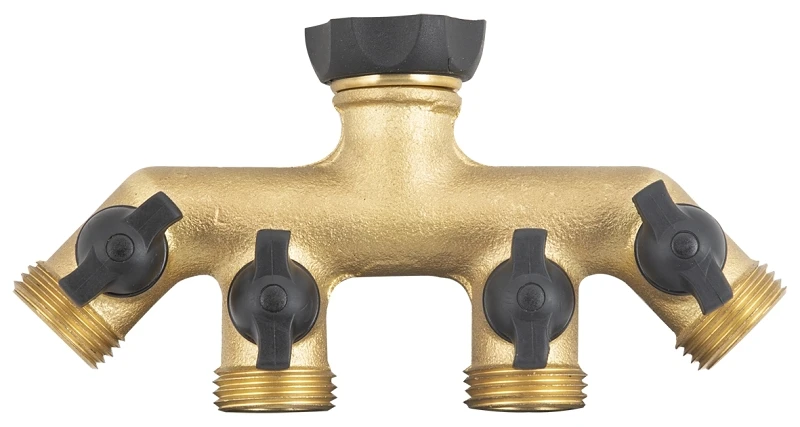Gb9114a 4-port Brass Faucet Manifold With Swivel Connector