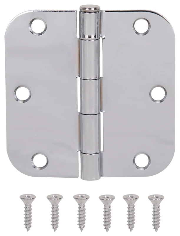 20347bcx 3.5-inch Bright Chrome Residential Door Hinge With 5/8-inch Radius