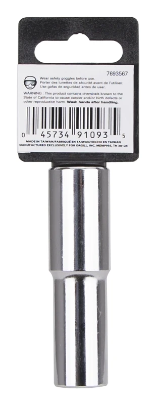 Premium Chrome Vanadium Deep Socket - 1/2 Inch Drive