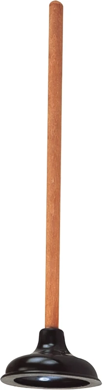 6 Inch Black Toilet Plunger With 21 Inch Handle Model 8318-b