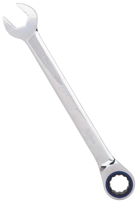 18mm Ratcheting Combination Wrench, Chrome Vanadium Steel, 72 Tooth