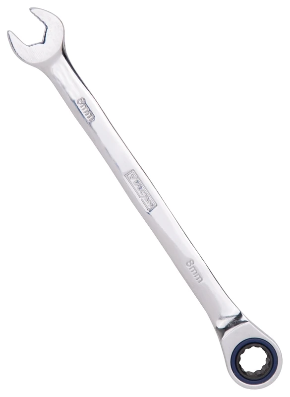 Pg8mm 8mm Combination Ratchet Wrench, 72 Tooth, Chrome Vanadium Steel