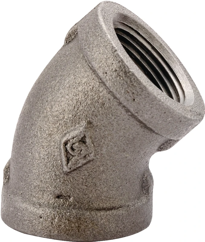 1 Inch Black 45 Degree Elbow Pipe Fitting, Model 4-1b, Malleable Iron