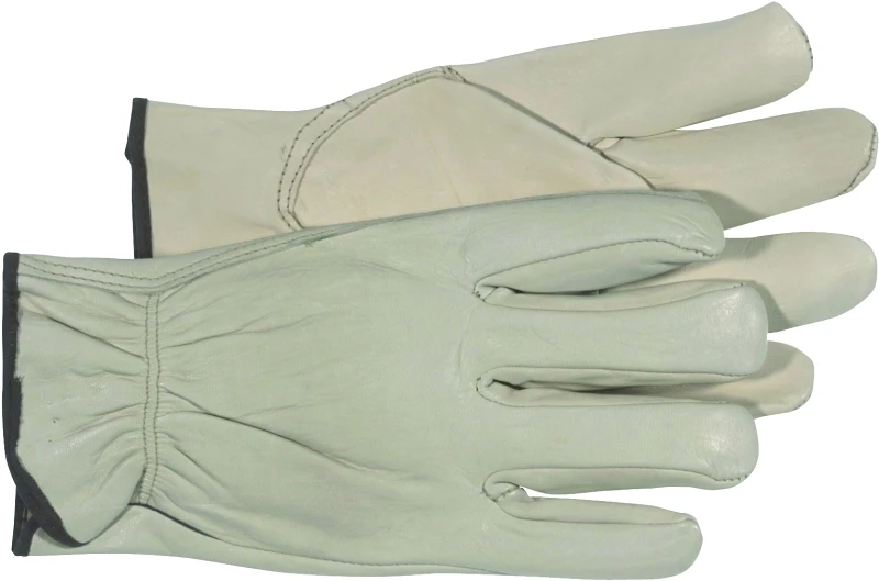 Boss B81192-XL Work Gloves, Men's, XL, 8-3/8 to 8-3/4 in L, Keystone Thumb, Slip-On Cuff, Cowhide Leather, Natural