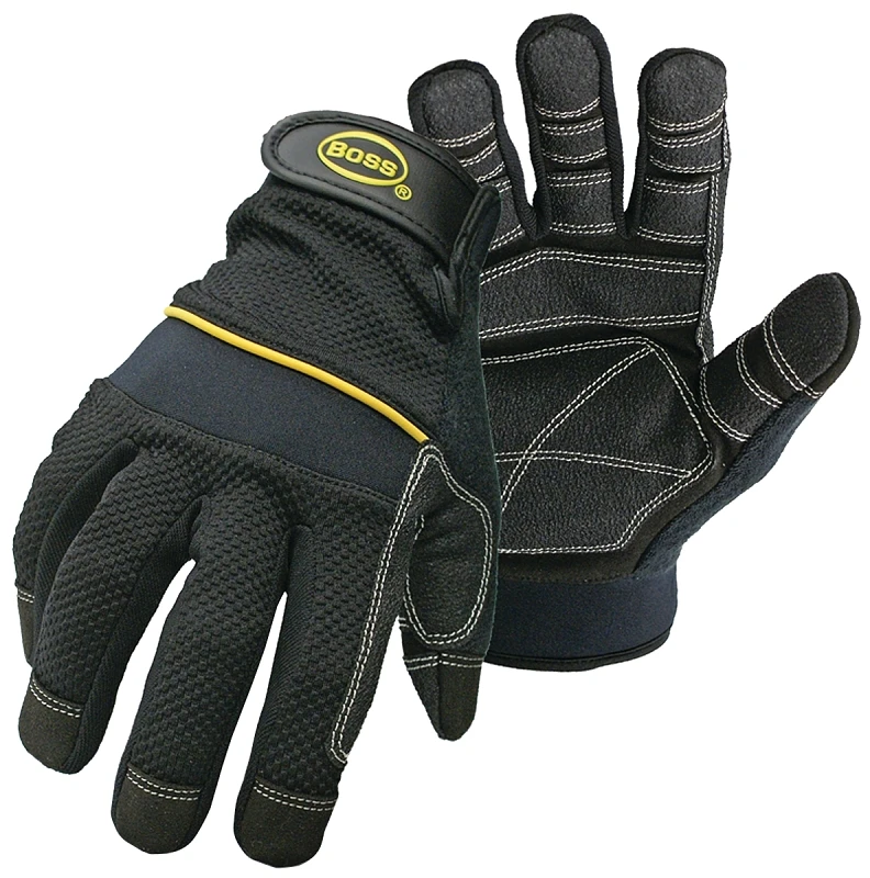 Large Multi-purpose Padded Knuckle Utility Glove With Pvc Palm - Model 5202l