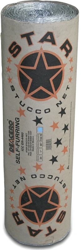 6546 Self-furred Stucco Netting, 150' L X 36" W, 20 Gauge Wire