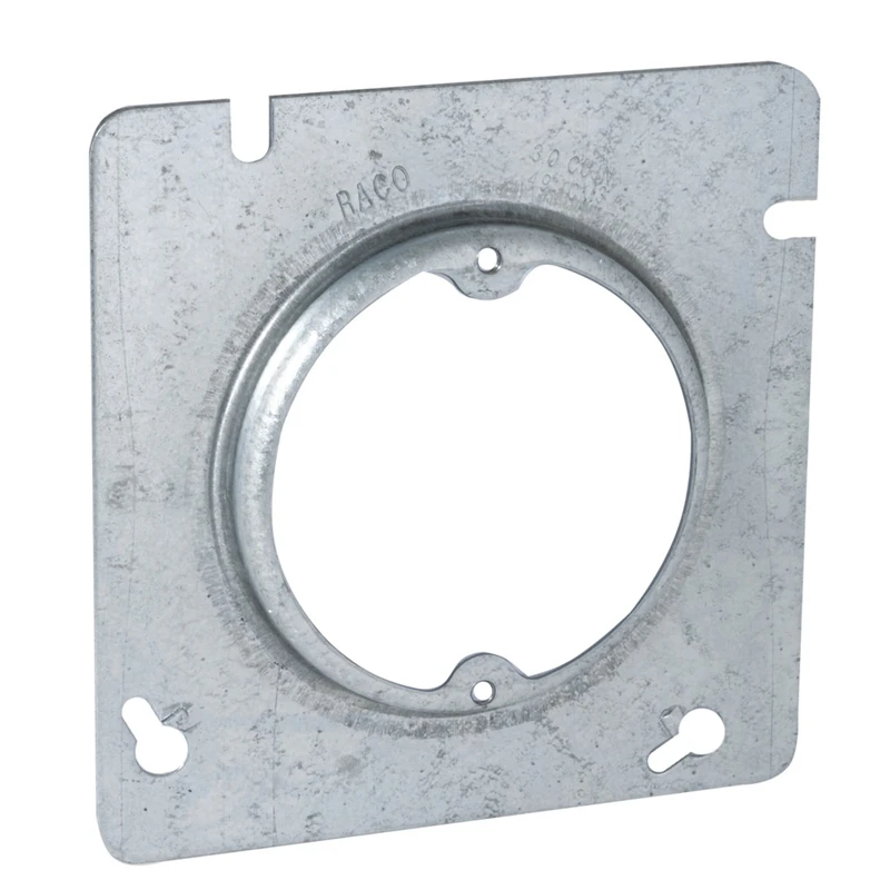 829 Square Steel Mud Ring Cover For Light Fixtures, 4-11/16 In, Raised 1/2 In
