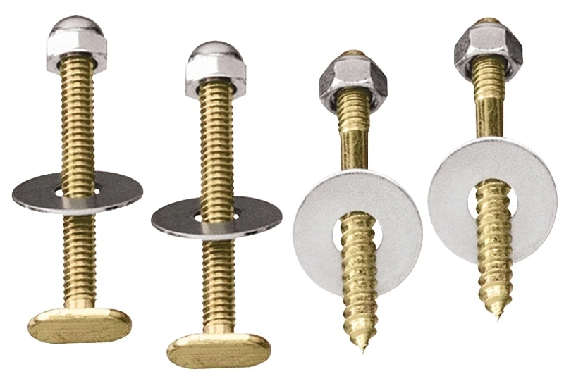 Toilet Bolt And Screw Set Chrome Plated Brass 4 Pieces