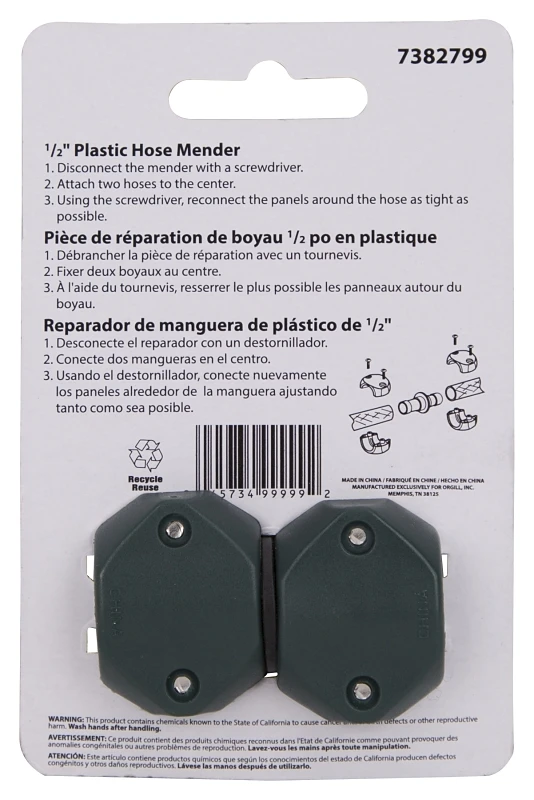 Gc532-23l 1/2 Inch Plastic Hose Mender - Durable Garden Hose Repair
