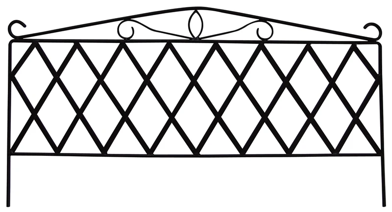 Gf-3179 Black Garden Fence, 30 X 16 Inches, Durable Steel Construction