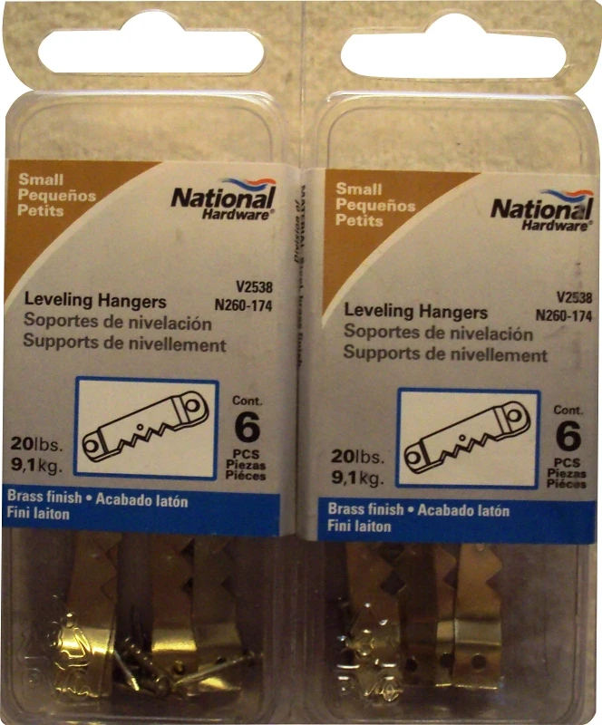 Leveling Sawtooth Picture Hangers, 20-Lb. Load, 6-Pk.