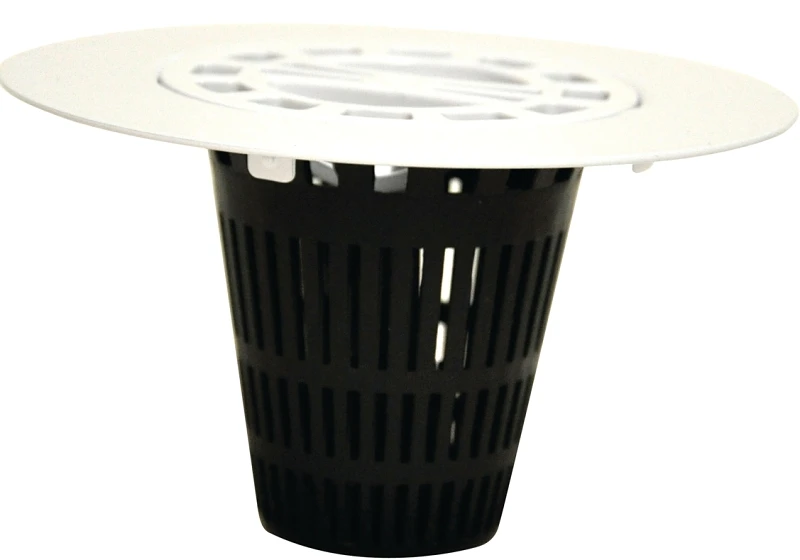 White Shower Hair Catcher With Extra Baskets, 4-1/4 In. Drain Strainer