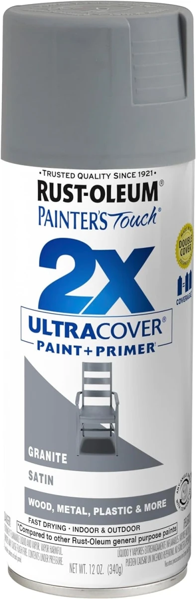2x Ultra Cover 12 Oz. Satin Spray Paint, Granite
