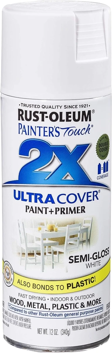 Painter's Touch 2x Ultra Cover 12 Oz. Semi-gloss White Spray Paint