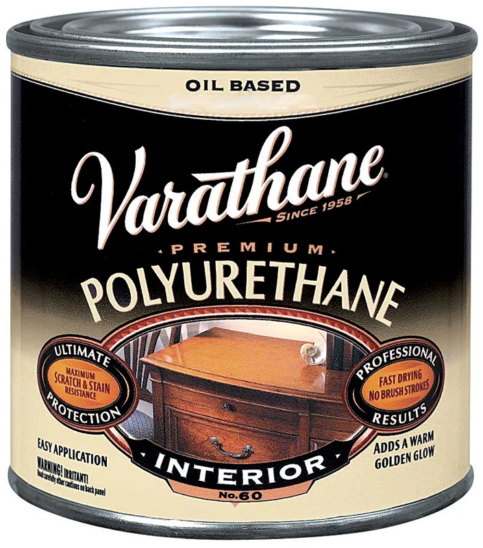 Interior Oil-Based Polyurethane Wood Finish Clear Satin 0.5 Pint