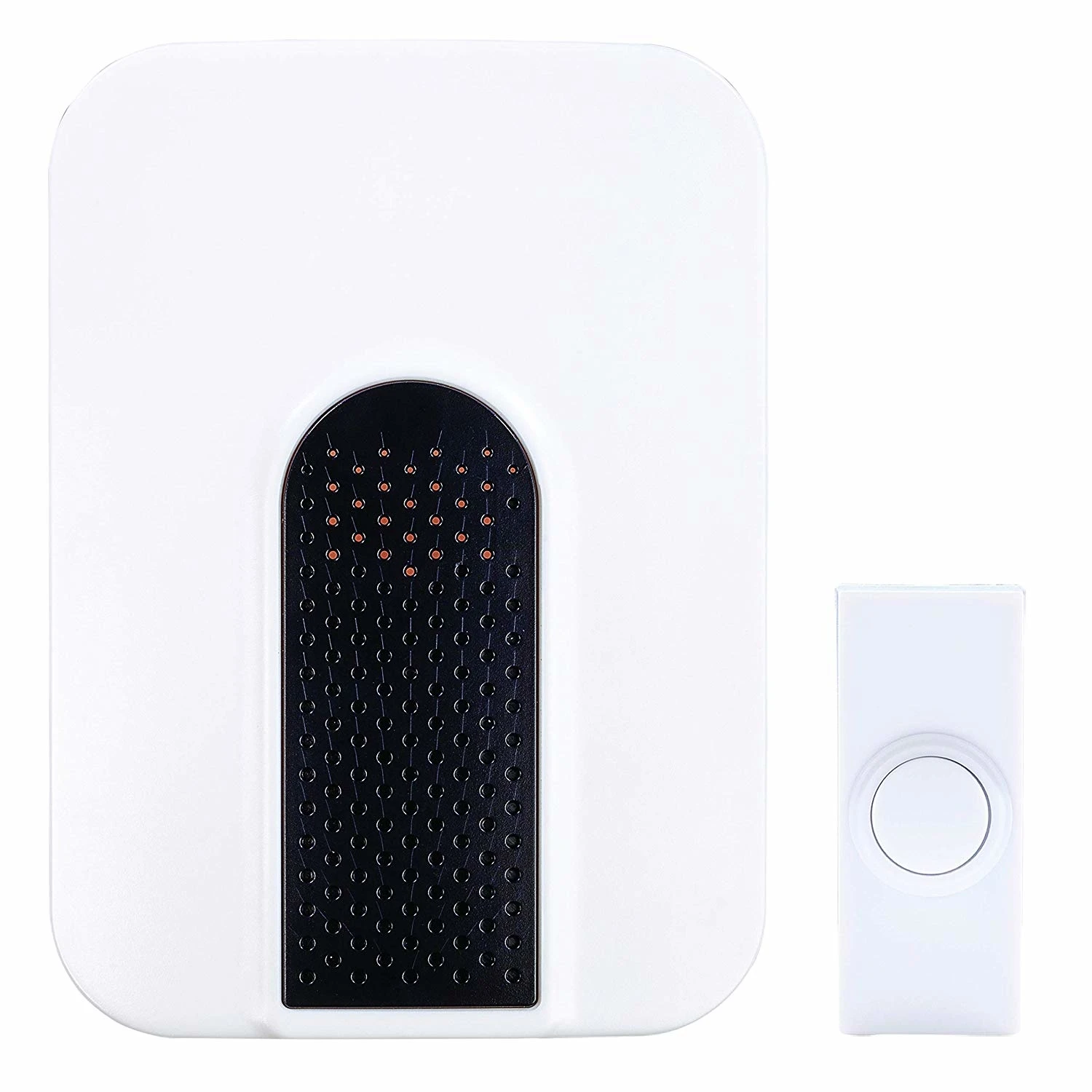 Wireless Door Chime Kit, Battery Operated, White With Black Accent