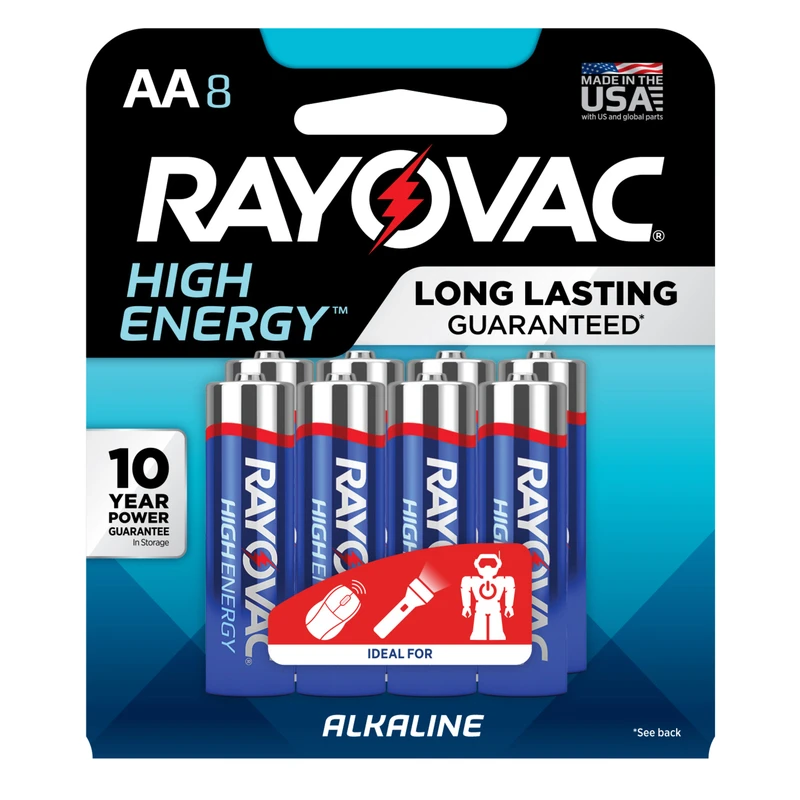 High Energy AA (Double A) Alkaline Batteries, 8-Pk.