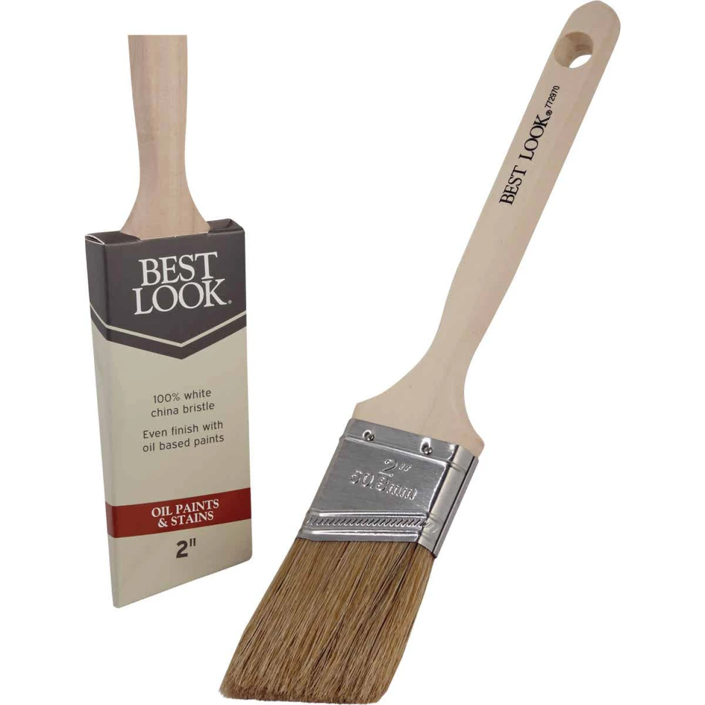 2 Inch Angle White Natural China Bristle Paint Brush With Comfort Grip Handle