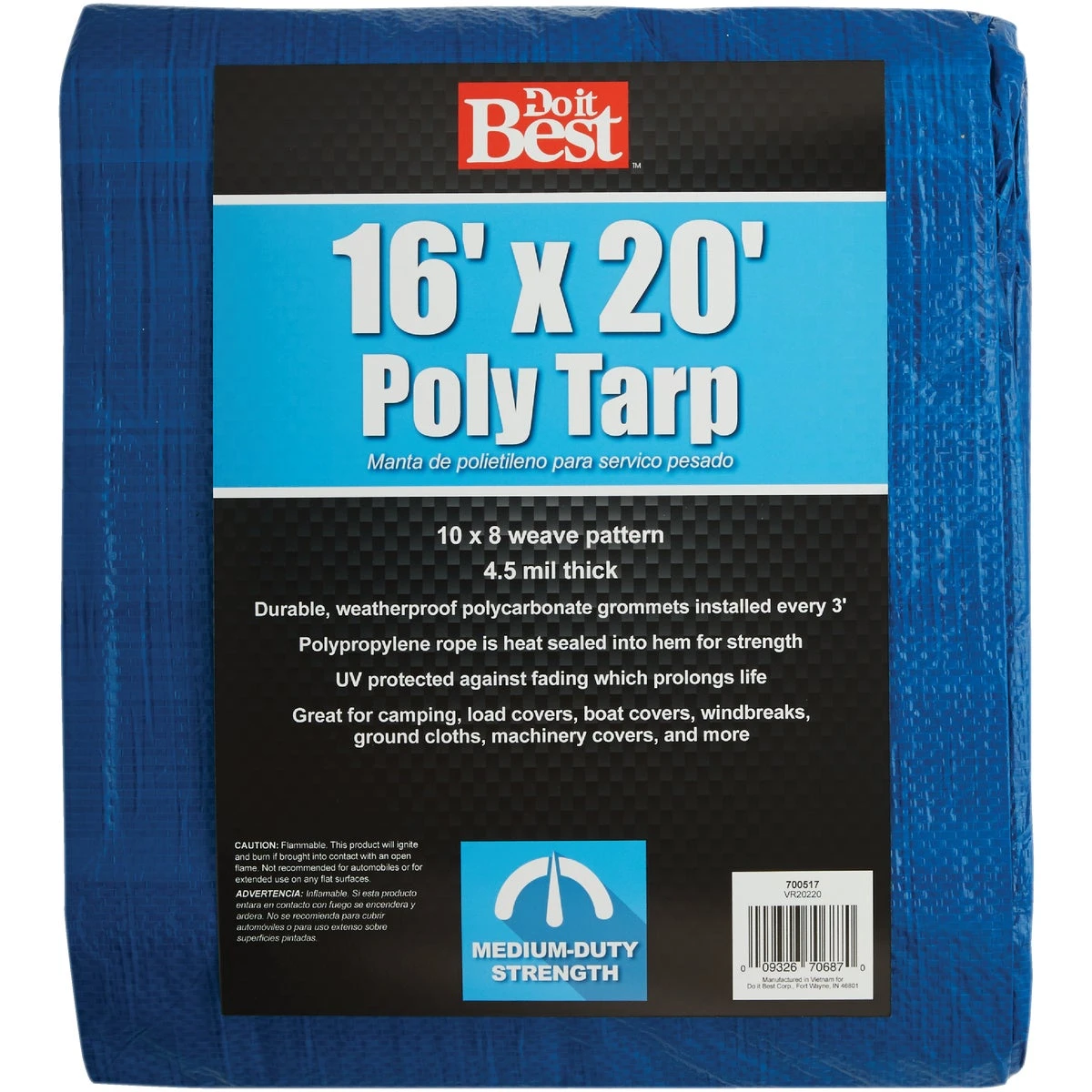 Blue Woven 16 Ft. X 20 Ft. Medium Duty Tarp - 700517