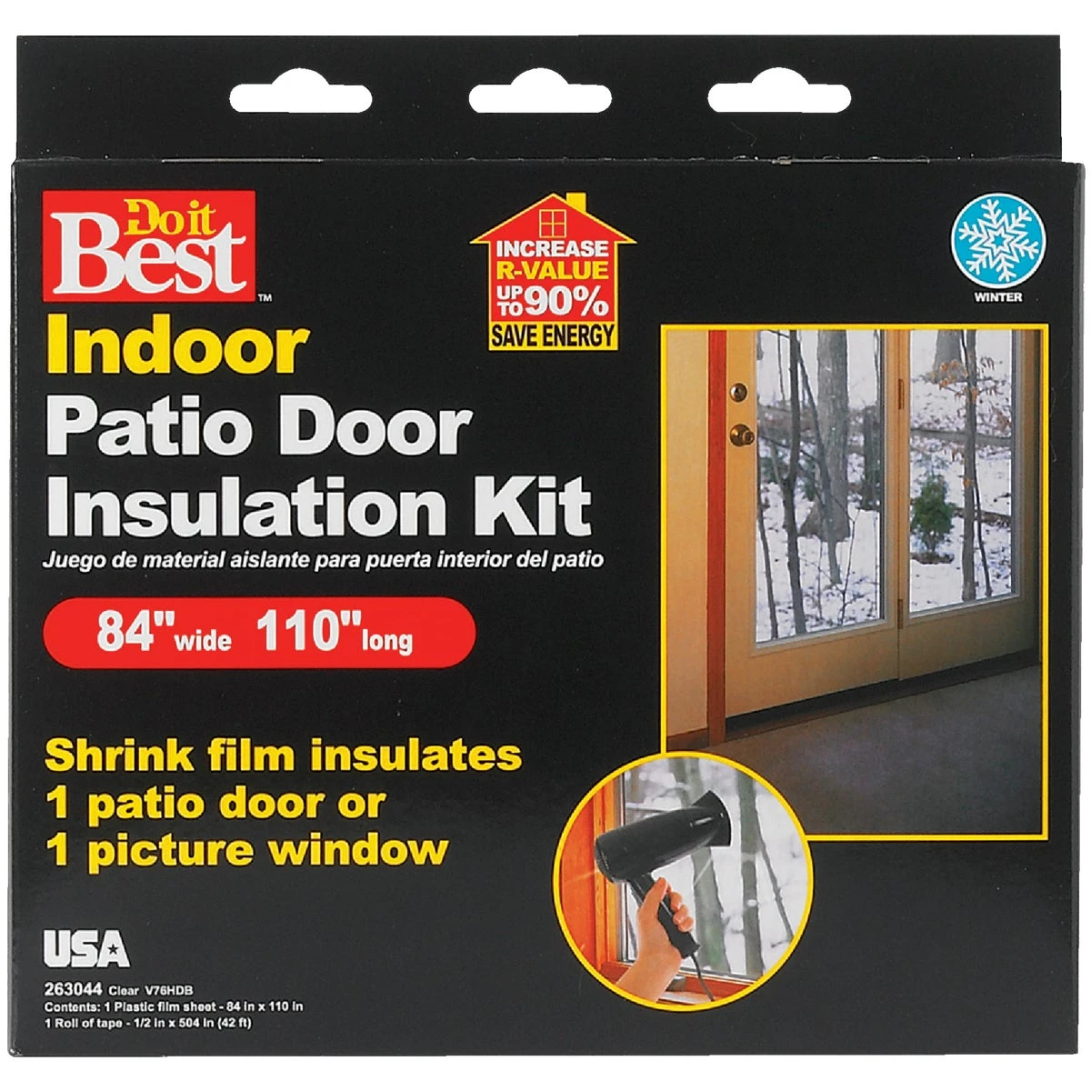84 In. X 110 In. Indoor Shrink Film Window Kit V76hdb