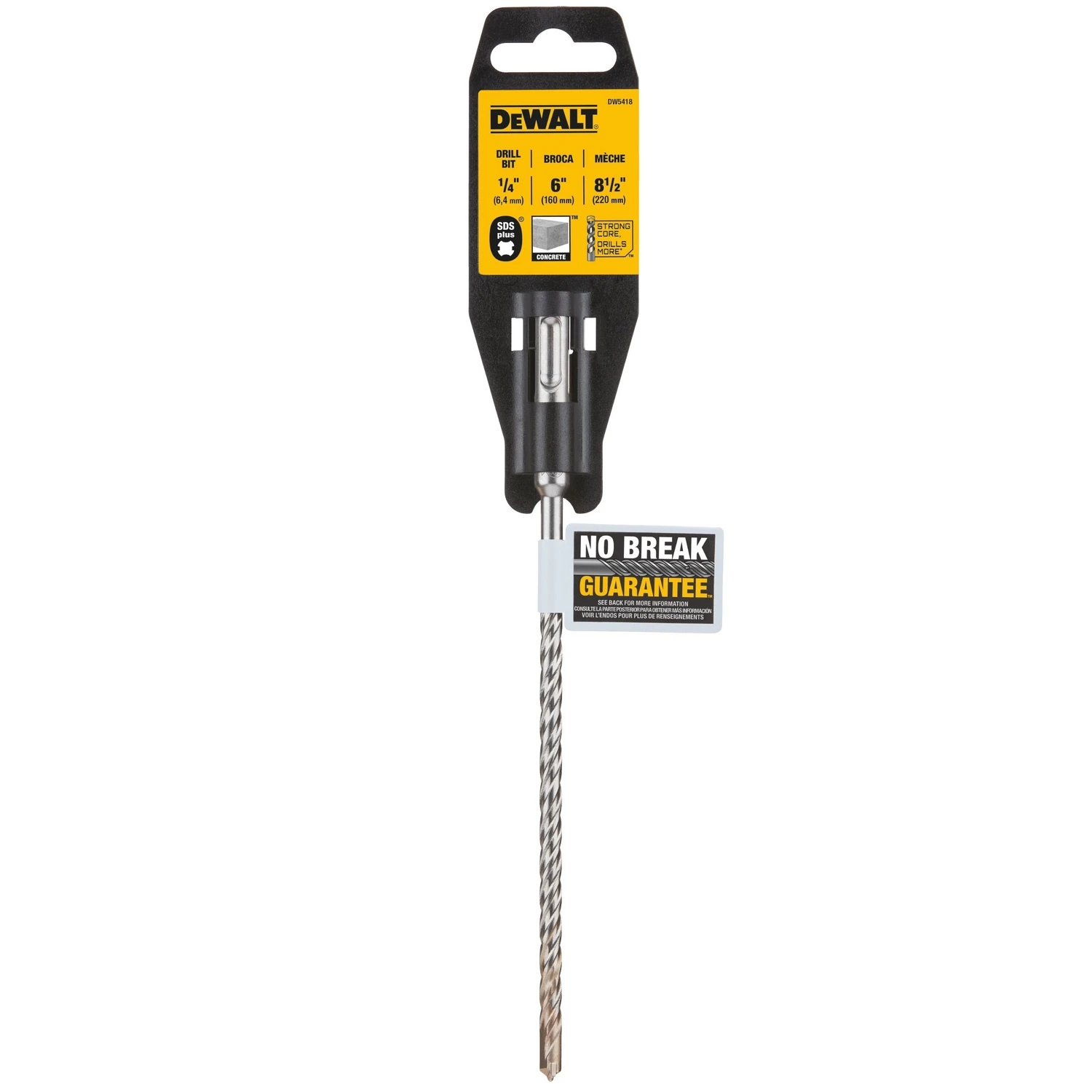 Sds-plus 1/4 In. X 8-1/2 In. 2-cutter Rotary Hammer Drill Bit Dw5418