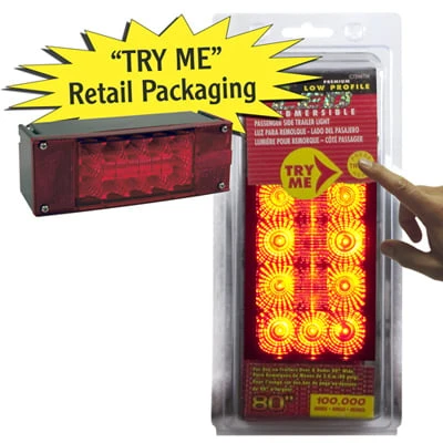 Power Maxx C7298tm Red Rectangular Submersible Led Trailer Light