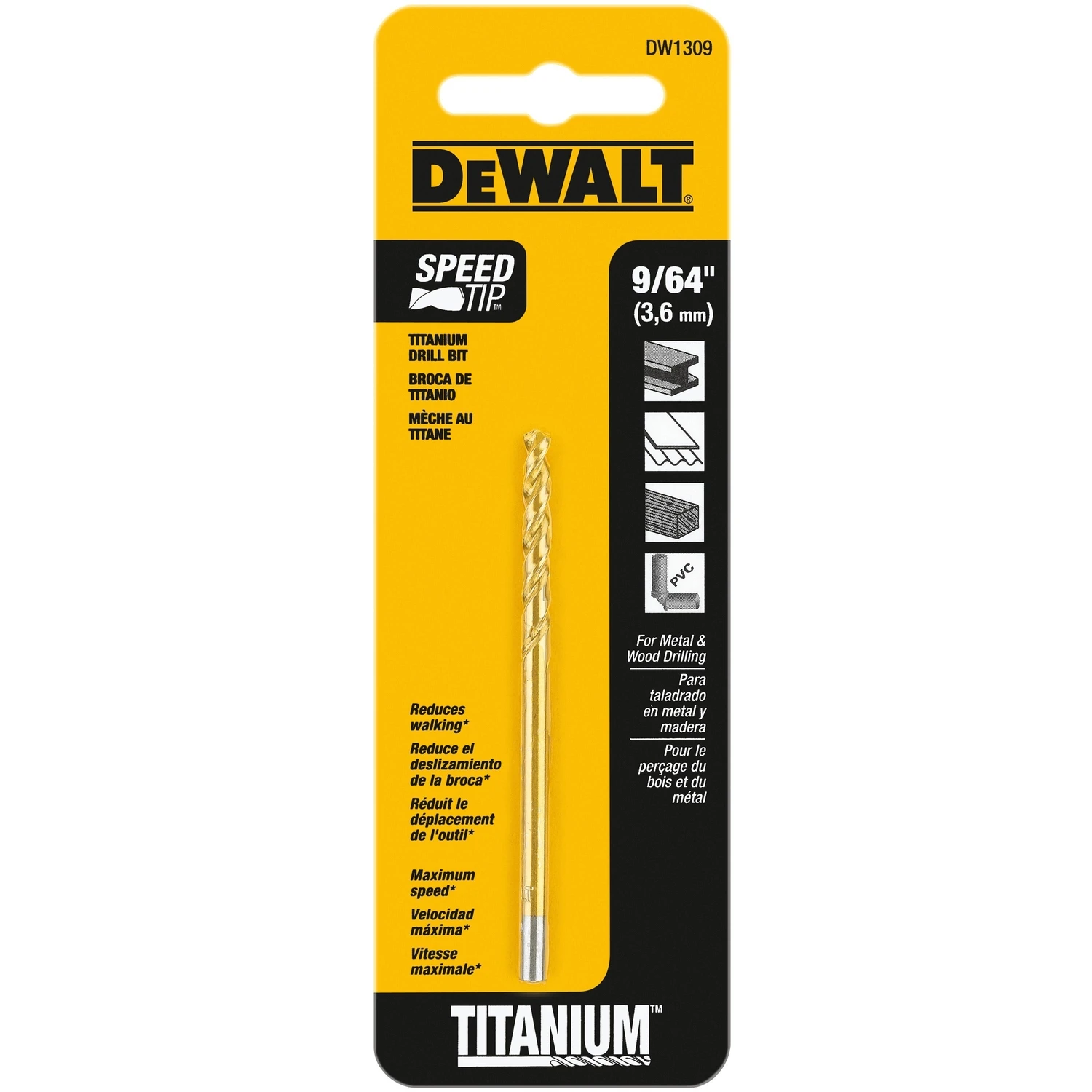9/64 In. X 2.88 In. High Speed Steel Split Point Drill Bit
