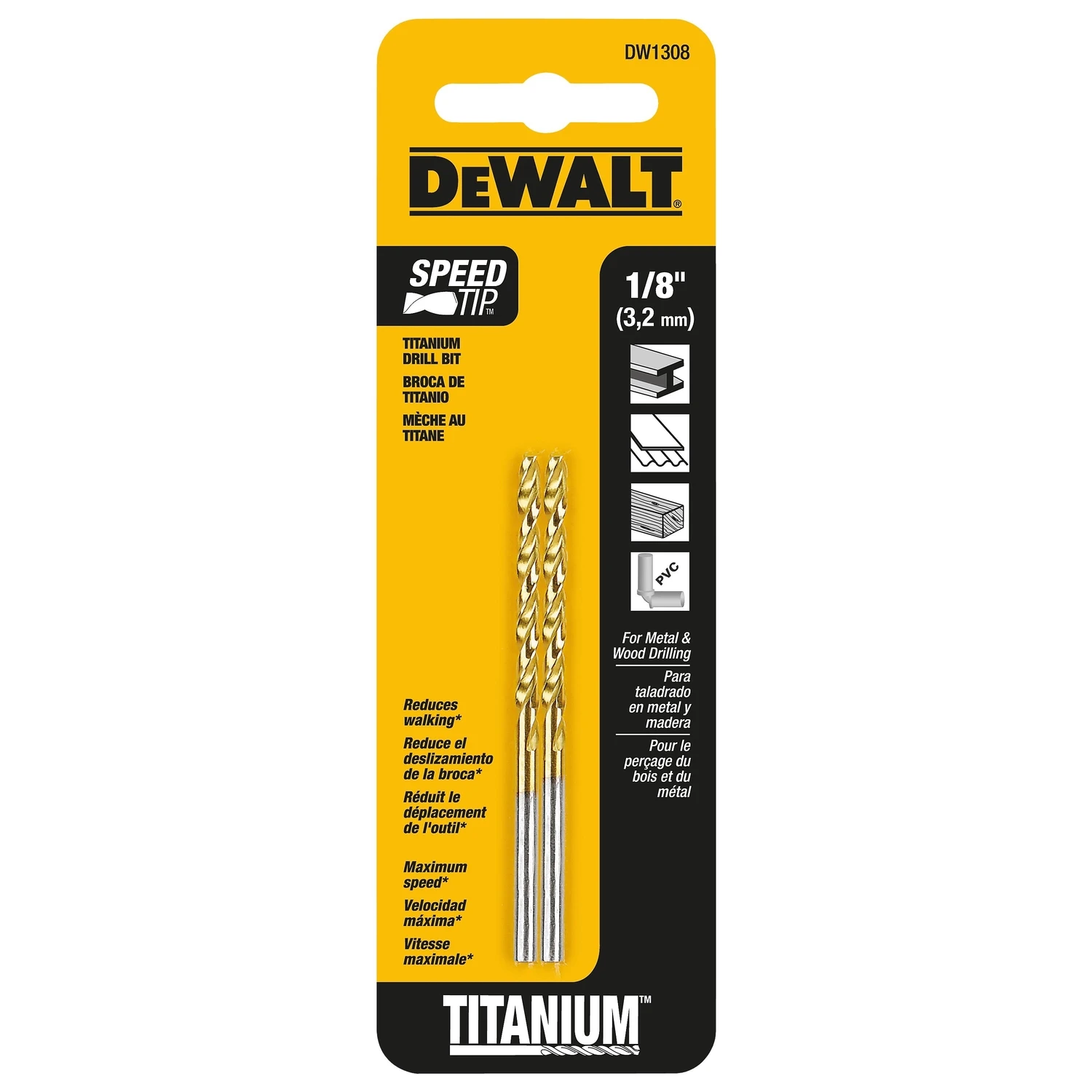 1/8 Inch Titanium-Coated High-Speed Steel Drill Bit for Durable Drilling