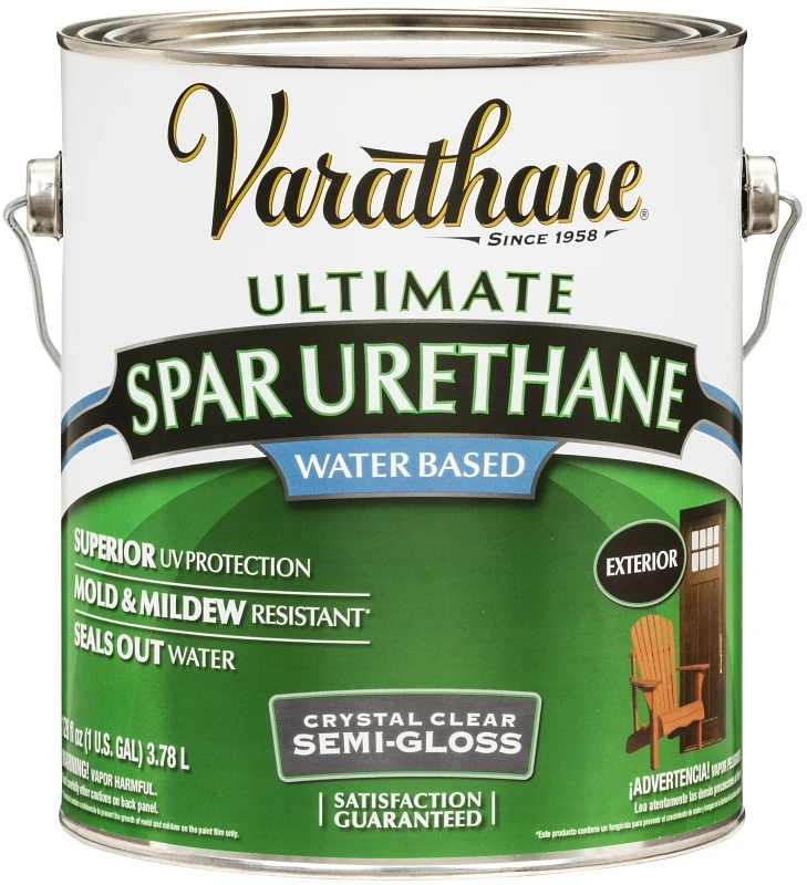 Semi-gloss Clear Water Based Exterior Spar Urethane, 1 Gallon