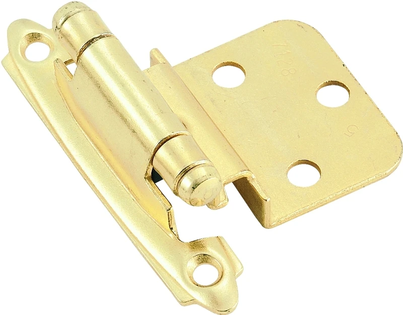 Amerock 3/8 In. Polished Brass Self-Closing Inset Hinge, (2-Pack)