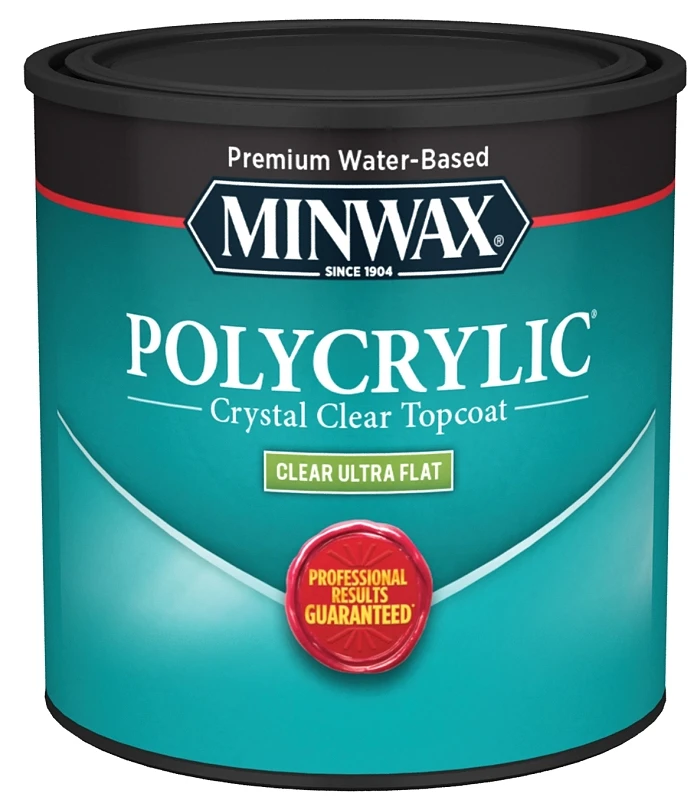 Polycrylic Clear Ultra Flat Protective Finish, 1/2 Pint, Water-based
