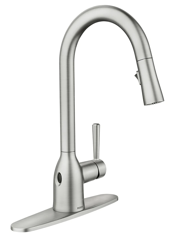 Adler Single Handle High Arc Kitchen Faucet With Pull-down Spray In Spot-resistant Brushed Nickel