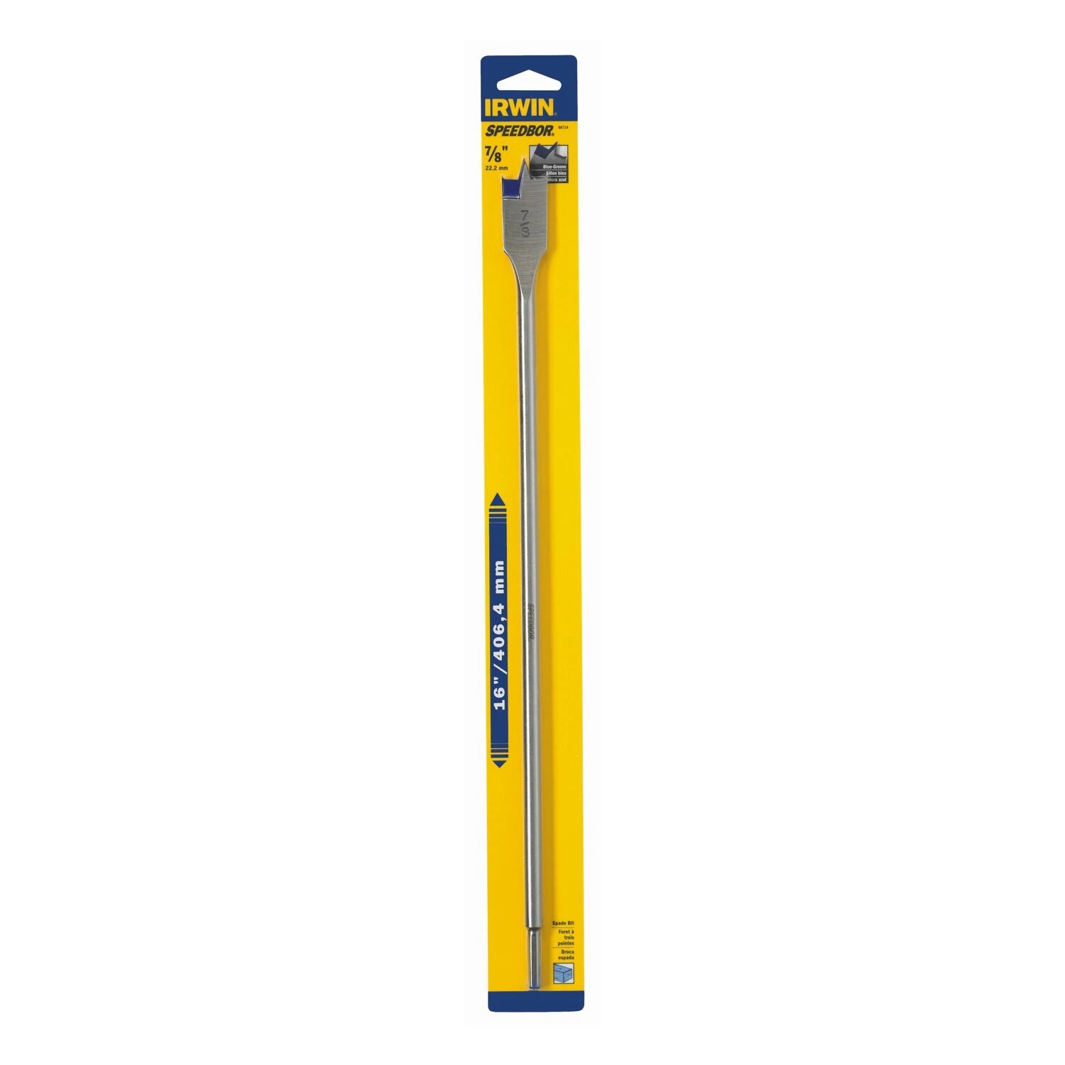 Speedbor 7/8 In. X 16 In. Carbon Steel Spade Bit With Hex Shank