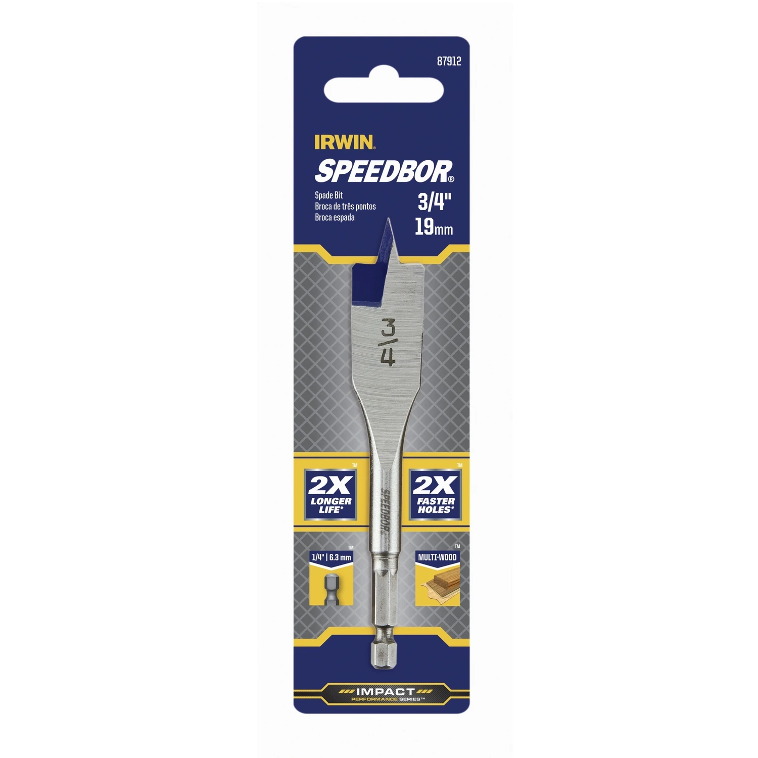 Speedbor 3/4 In. X 4 In. Carbon Steel Spade Bit With Quick-change Hex Shank