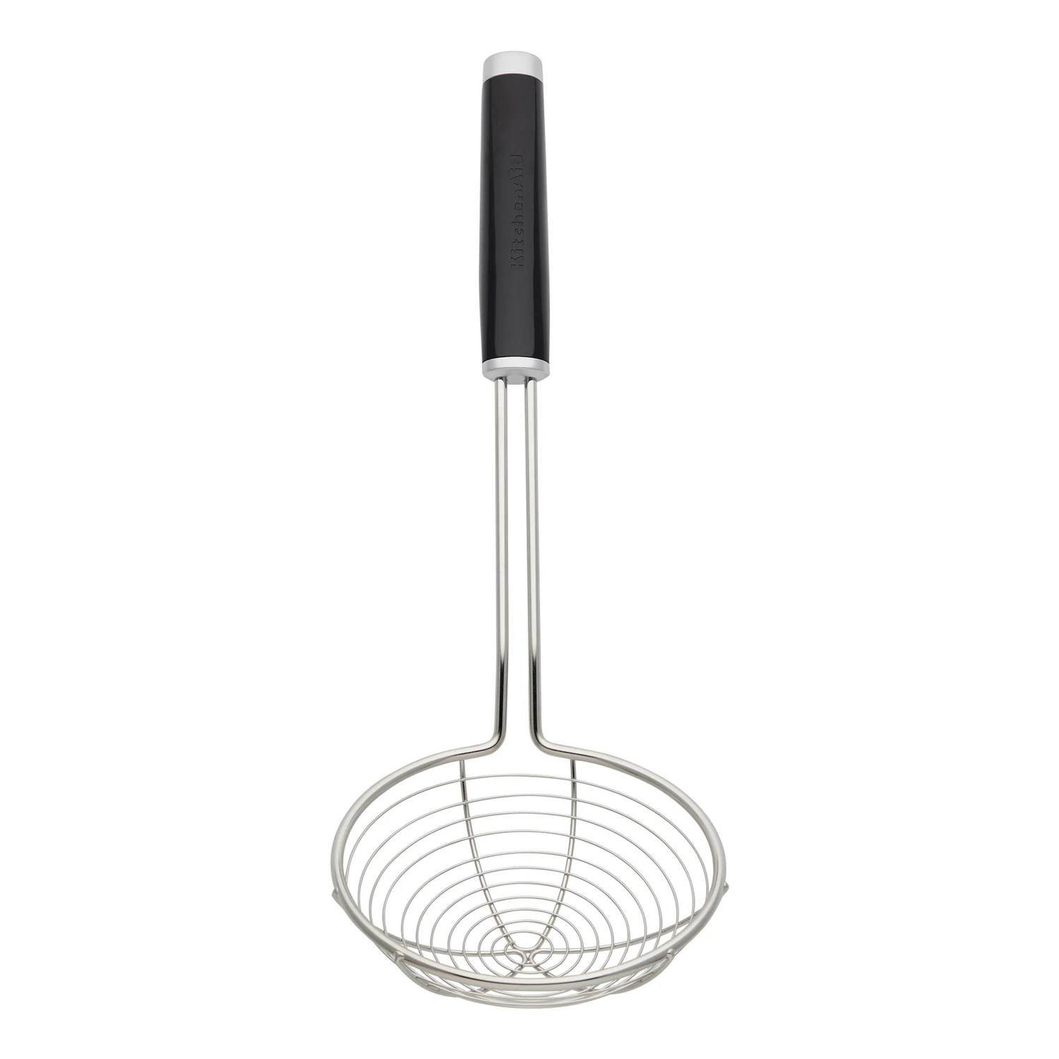Stainless Steel Asian Strainer With Ergonomic Handle And Extra-wide Basket