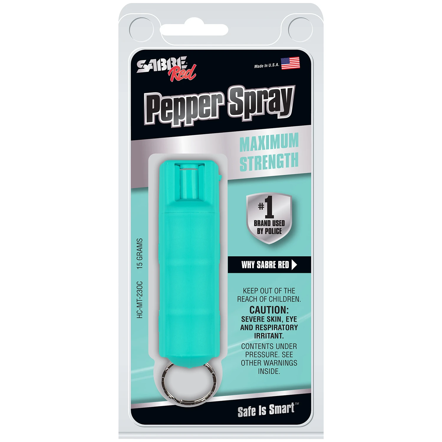 0.50 Oz. Mint Green Pepper Spray With Uv Dye And Key Ring