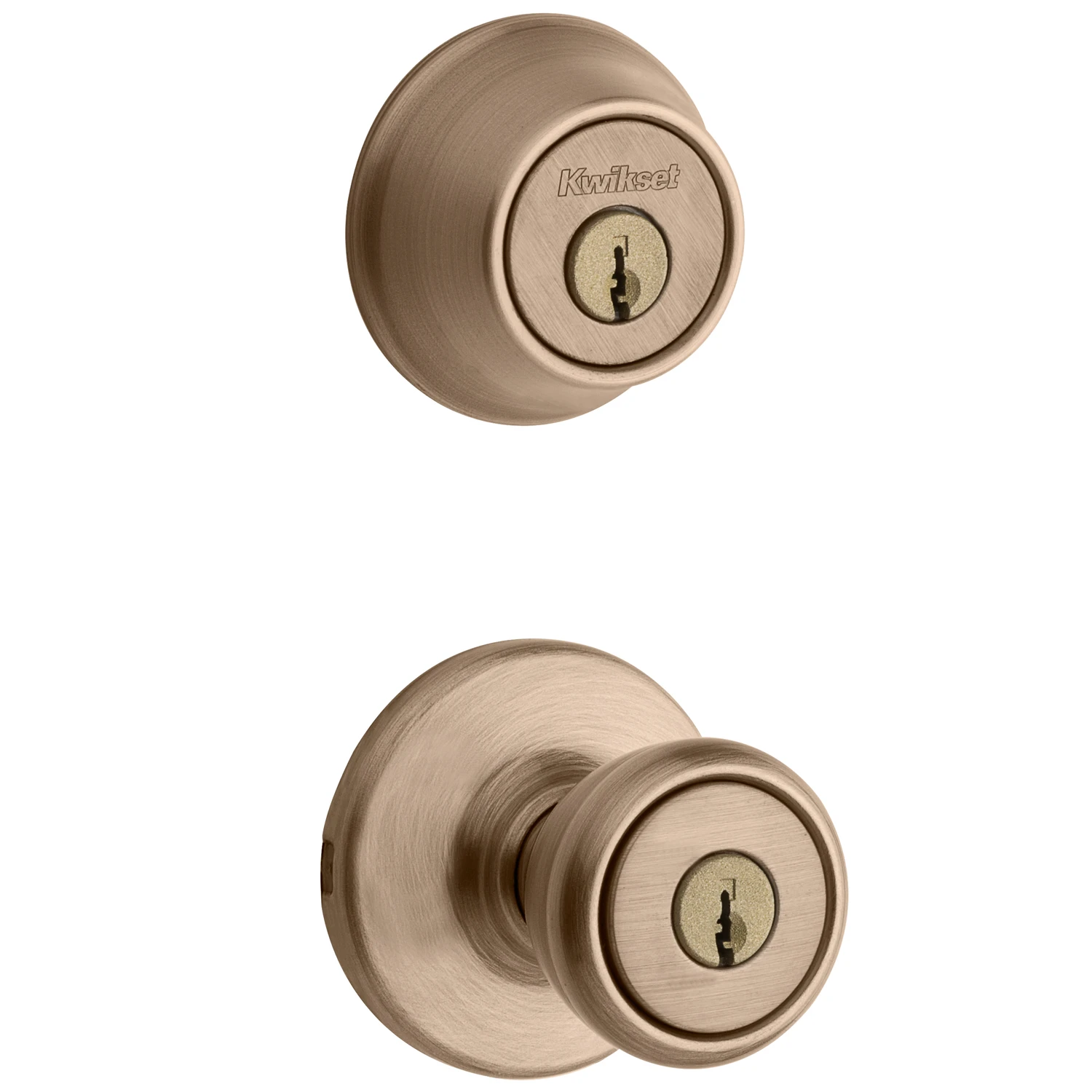Security Tylo Entry Lockset and Deadbolt Combo Pack in Antique Brass Finish