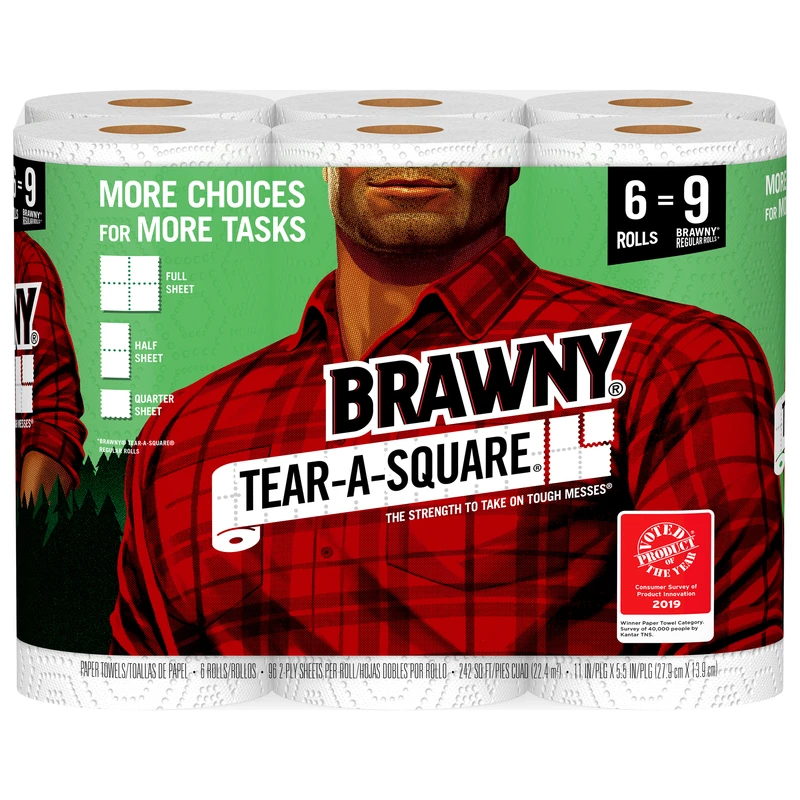 Paper Towels, 2-Ply, 96 Tear-a-Square Sheets, 6-Pk.