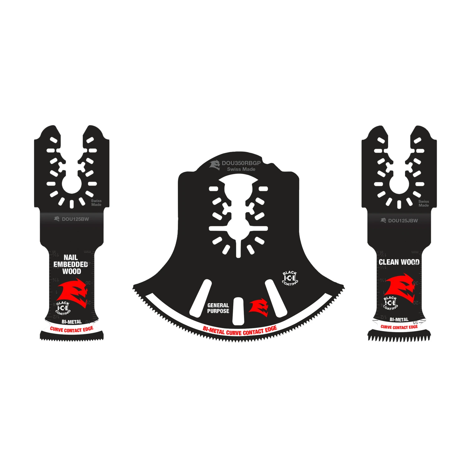 Universal Fit Bi-metal Oscillating Blade Set - 3-piece For Various Cuts